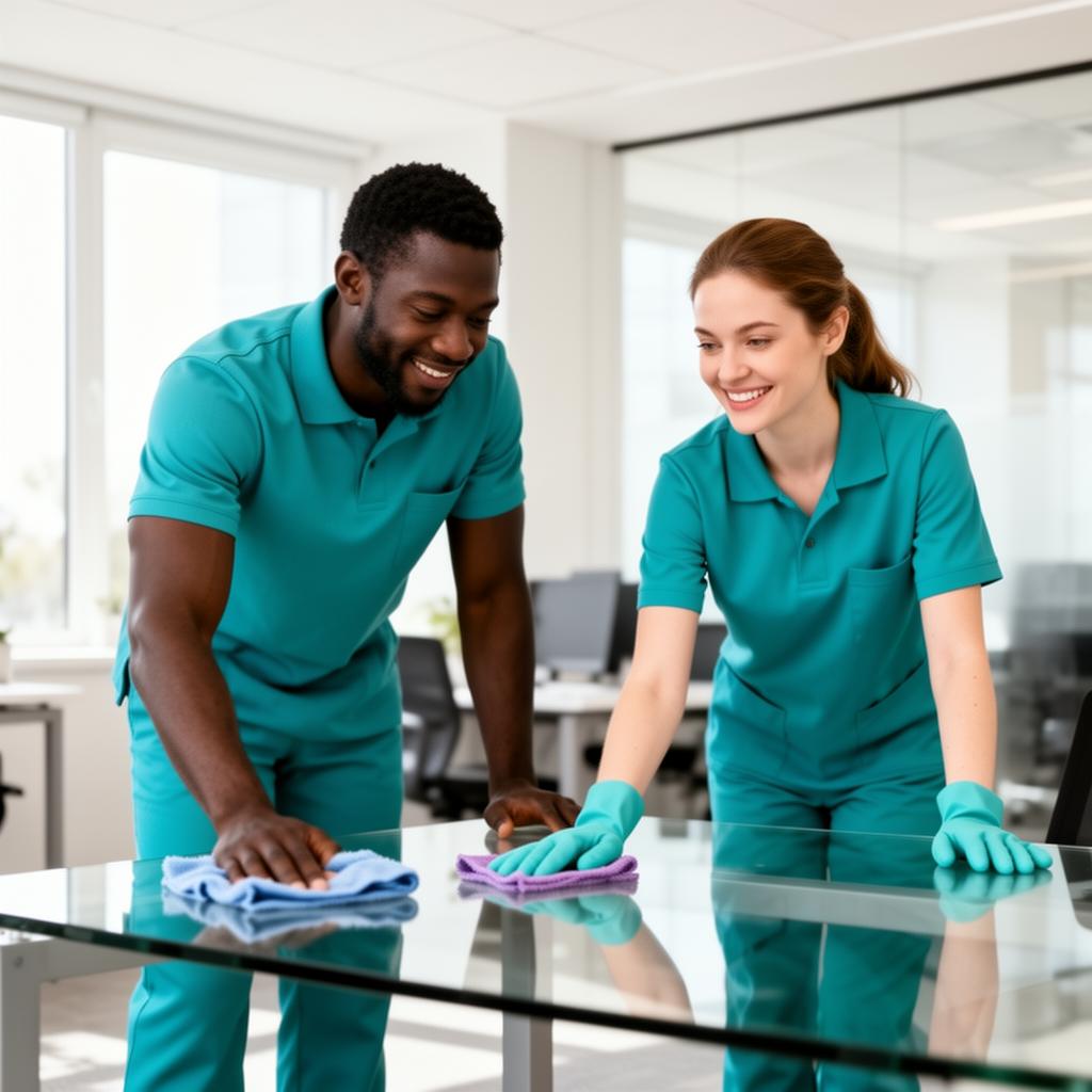 Jack's Cleaners team cleaning a modern office